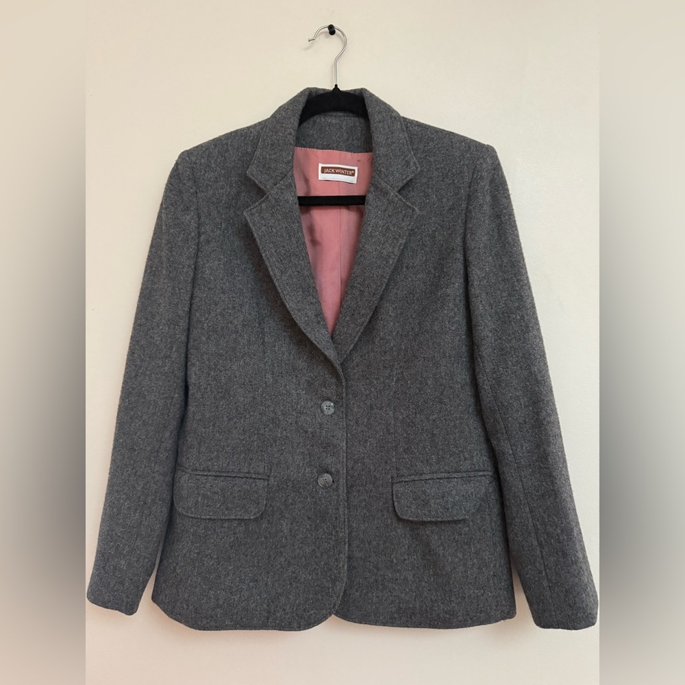 Vintage Gray Wool Blend Blazer